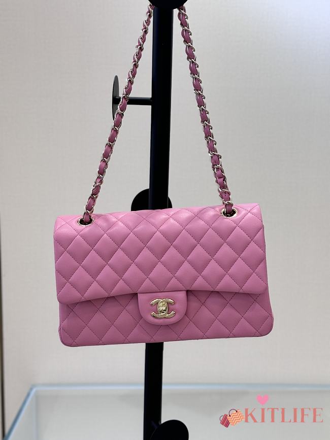 Kitlife Chanel Classic Flap Bag in Pink Lambskin 25cm - 1
