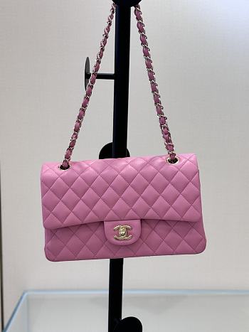 Kitlife Chanel Classic Flap Bag in Pink Lambskin 25cm