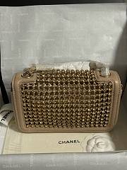 Kitlife Chanel 25P Evening Mini CF Beige Gold Diamond 18cm - 4