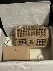 Kitlife Chanel 25P Evening Mini CF Beige Gold Diamond 18cm - 3