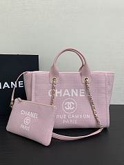 Kitlife Chanel Mixed Fibers Deauville Tote Pink Bag 33cm - 1