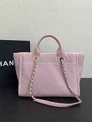 Kitlife Chanel Mixed Fibers Deauville Tote Pink Bag 33cm - 6