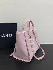 Kitlife Chanel Mixed Fibers Deauville Tote Pink Bag 33cm - 4