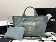 Kitlife Chanel Deauville Shopping Tote Bag Blue Denim 34cm - 1