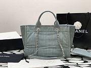 Kitlife Chanel Deauville Shopping Tote Bag Blue Denim 34cm - 6
