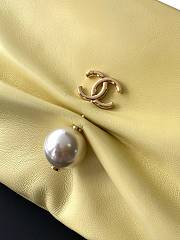 Kitlife Chanel 25S Pearl Chain Clutch Evening Bag Yellow 14x24x5cm - 3