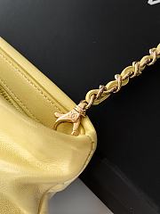 Kitlife Chanel 25S Pearl Chain Clutch Evening Bag Yellow 14x24x5cm - 2