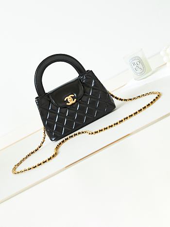 Kitlife Chanel 25C Kelly Handle Bag Black AS4416 13x19x7cm