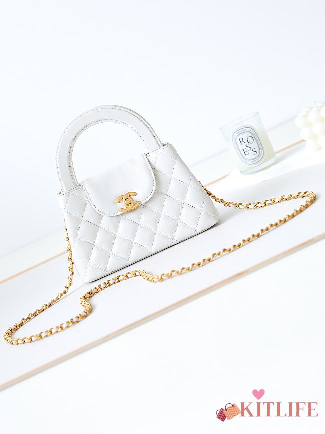 Kitlife Chanel 25C Kelly Handle Bag White AS4416 13x19x7cm - 1