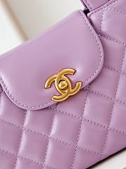Kitlife Chanel 25C Kelly Handle Bag Purple AS4416 13x19x7cm - 5