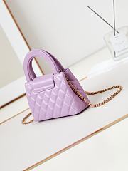 Kitlife Chanel 25C Kelly Handle Bag Purple AS4416 13x19x7cm - 2