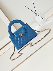 Kitlife Chanel 25C Kelly Handle Bag Blue AS4416 13x19x7cm - 1