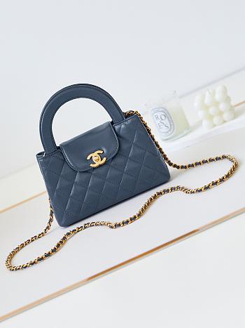 Kitlife Chanel 25C Kelly Handle Bag Blue Navy AS4416 13x19x7cm 