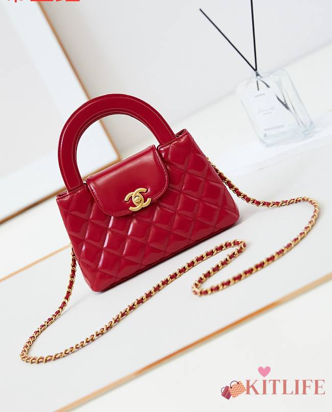 Kitlife Chanel 25C Kelly Handle Bag Red AS4416 13x19x7cm - 1