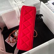 Kitlife Chanel 25C Kelly Handle Bag Red Velvet AS4416 13x19x7cm  - 5