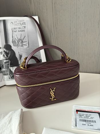 Kitlife Saint Laurent Mini Gaby Bag Rose Burgundy 766731 18×11×6.5cm