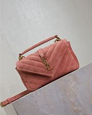 Kitlife Saint Laurent Mini College Bag Rose Pink Suede Leather 779430 20×13×3cm - 6