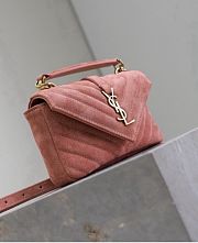 Kitlife Saint Laurent Mini College Bag Rose Pink Suede Leather 779430 20×13×3cm - 3