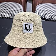 Kitlife Dior Hollow Knitted Bucket Hat Cream - 1
