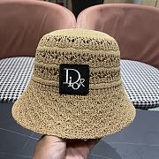 Kitlife Dior Hollow Knitted Bucket Hat Beige - 1