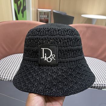 Kitlife Dior Hollow Knitted Bucket Hat Black