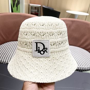 Kitlife Dior Hollow Knitted Bucket Hat White