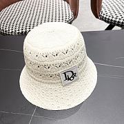 Kitlife Dior Hollow Knitted Bucket Hat White - 6