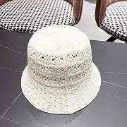 Kitlife Dior Hollow Knitted Bucket Hat White - 5