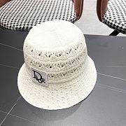 Kitlife Dior Hollow Knitted Bucket Hat White - 4