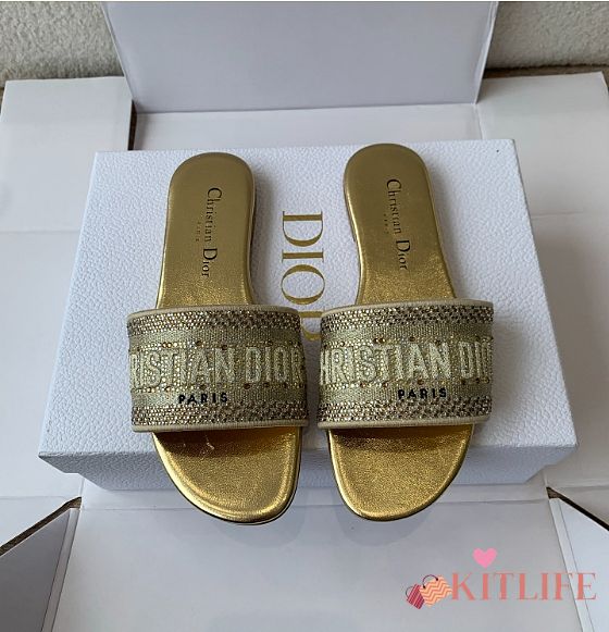 Kitlife Dior Dway Slides Gold - 1