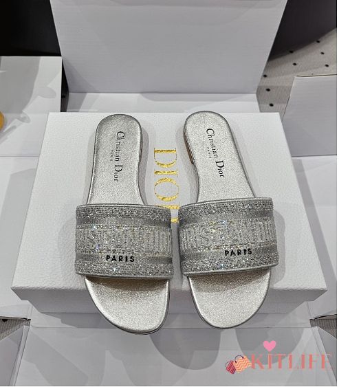 Kitlife Dior Dway Slides Silver - 1
