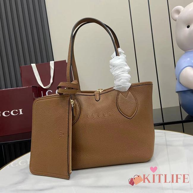 Kitlife Gucci Totissima Reversible Tote Bag Brown 839124 21x18.5x16cm - 1