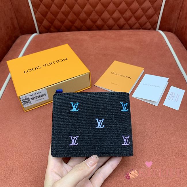 Kitlife Louis Vuitton Multiple Wallet Gradient Blue & Black Denim M13964 11.5x9x1.5cm - 1