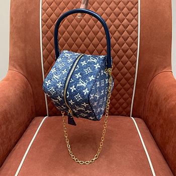 Kitlife Louis Vuitton LMonogram Square Bag Denim Blue M59611 16x16x16cm