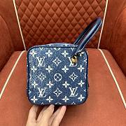 Kitlife Louis Vuitton LMonogram Square Bag Denim Blue M59611 16x16x16cm - 5