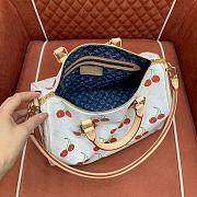 Kitlife Louis Vuitton x TM Speedy Soft 30 Bag White Cherry Monogram Canvas M14238 30x21x17cm - 5