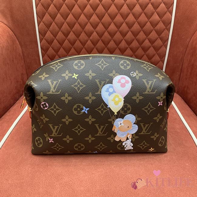 Kitlife Louis Vuitton Cosmetic Pouch GM Monogram Coated Canvas 27x18x9cm  - 1
