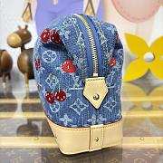 Kitlife Louis Vuitton x TM Cosmetic Pouch GM Blue Cherry Monogram Denim M13893 27x9x18cm - 5