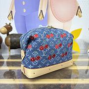Kitlife Louis Vuitton x TM Cosmetic Pouch GM Blue Cherry Monogram Denim M13893 27x9x18cm - 2