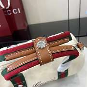 Kitlife Gucci Small Printed Off-White Canvas Duffle Bag 816865 30x16x15cm - 6