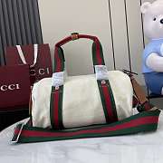 Kitlife Gucci Small Printed Off-White Canvas Duffle Bag 816865 30x16x15cm - 4