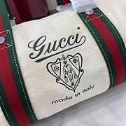 Kitlife Gucci Small Printed Off-White Canvas Duffle Bag 816865 30x16x15cm - 2