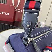 Kitlife Gucci Small Printed Dark Blue Canvas Duffle Bag 816865 30x16x15cm - 2