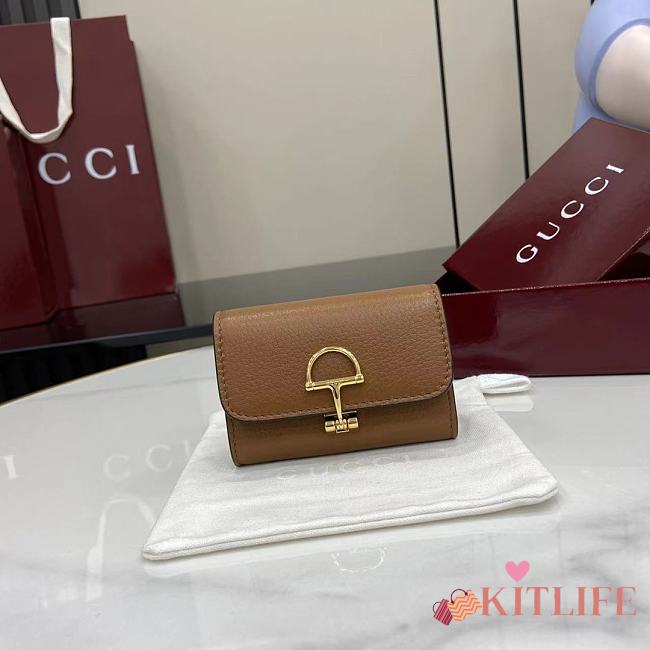 Kitlife Gucci Softbit Card Case Brown 828148 10.5x7x3cm - 1