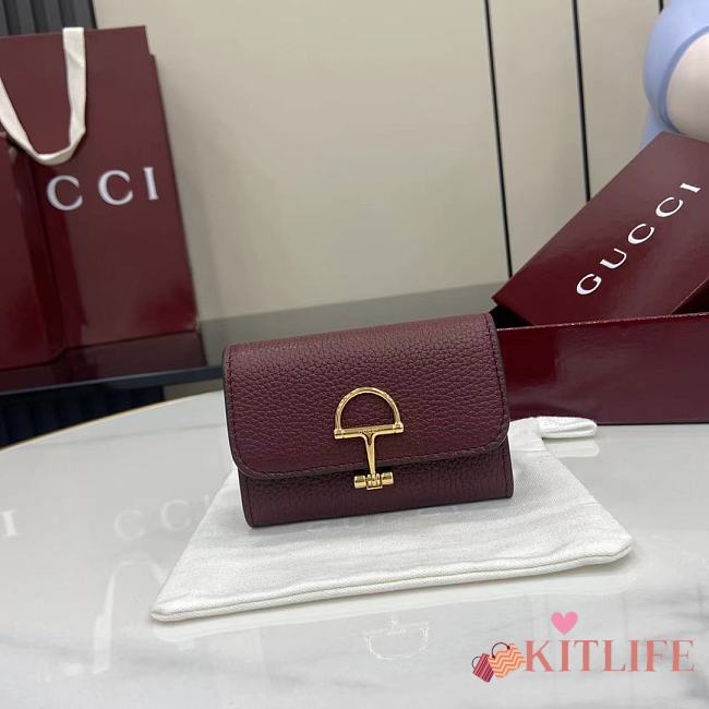 Kitlife Gucci Softbit Card Case Burgundy 828148 10.5x7x3cm - 1