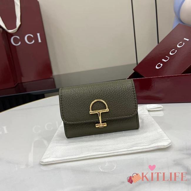 Kitlife Gucci Softbit Card Case Green 828148 10.5x7x3cm - 1