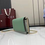 Kitlife Gucci GG Emblem Wallet On Chain Sage Green 826720 20x13x4cm - 6