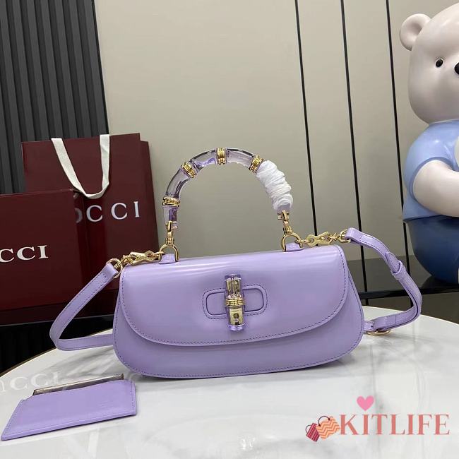 Kitlife Gucci Bamboo Diva Medium Bag Purple 827750 26.6x13x8cm - 1