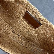 Kitlife Celine Classic Panier Hobo Bag In Raffia and Brown Calfskin 112772 33x16x4cm - 2