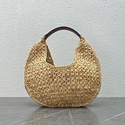 Kitlife Celine Classic Panier Hobo Bag In Raffia and Brown Calfskin 112772 33x16x4cm - 5